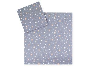 4009250117106 - Kinderbettwäsche JULIUS ZÖLLNER Baby- und aus 100% Jersey-Baumwolle Bettwäsche Gr B L 80 cm x 80 cm 1 St 1 St Jersey B L 35 cm x 40 cm blau (shiny stars) erhältlich in den Größen 80x80+35x40cm und 100x135+40x60cm