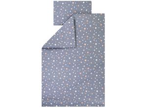 4009250117120 - Kinderbettwäsche JULIUS ZÖLLNER Baby- und aus 100% Jersey-Baumwolle Bettwäsche Gr B L 100 cm x 135 cm 1 St 1 St Jersey B L 40 cm x 60 cm blau (shiny stars) erhältlich in den Größen 80x80+35x40cm und 100x135+40x60cm