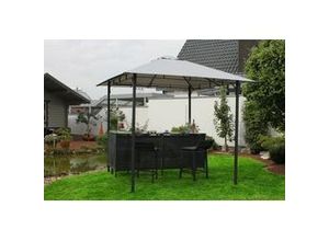 4009266876738 - Leco Pavillon Set 245x245cm Pavillion mit Theke und Hockern - grau