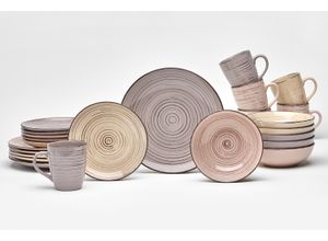 4009290165808 - Kombiservice VAN WELL Geschirr-Set Service Royal Geschirr-Sets Gr 24 tlg rosa (taupe hellbeige hellrosa) Geschirr-Sets für 6 Personen