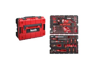 4009313705608 - Werkzeugkoffer   Werkzeug-Set 80-teilig Einhell E-Case-kompatibel robust und hochwertig ideal für den Haushalt oder die Garage gepolstert mit Werkzeugeinlagen u Schaumstoff im Deckel