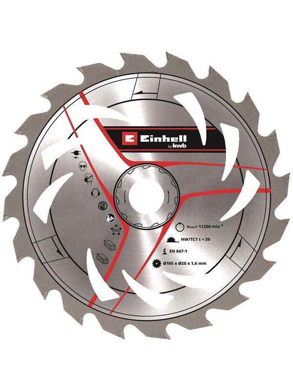 4009315847597 - Einhell Sägeblatt HM Mit-Dü 165x20 Z20 Kreissägeblatt hartmetallbestückt NEU