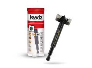 4009317064305 - Forstnerbohrer Ø 30 mm Topfbohrer (für Holz geschmiedeter Bohrkopf Spezialanschliff schnelle ausrissfreie Bohrlöcher 4-seitig geschliffene Zentrierspitze für Akkuschrauber & Bohrmaschinen)