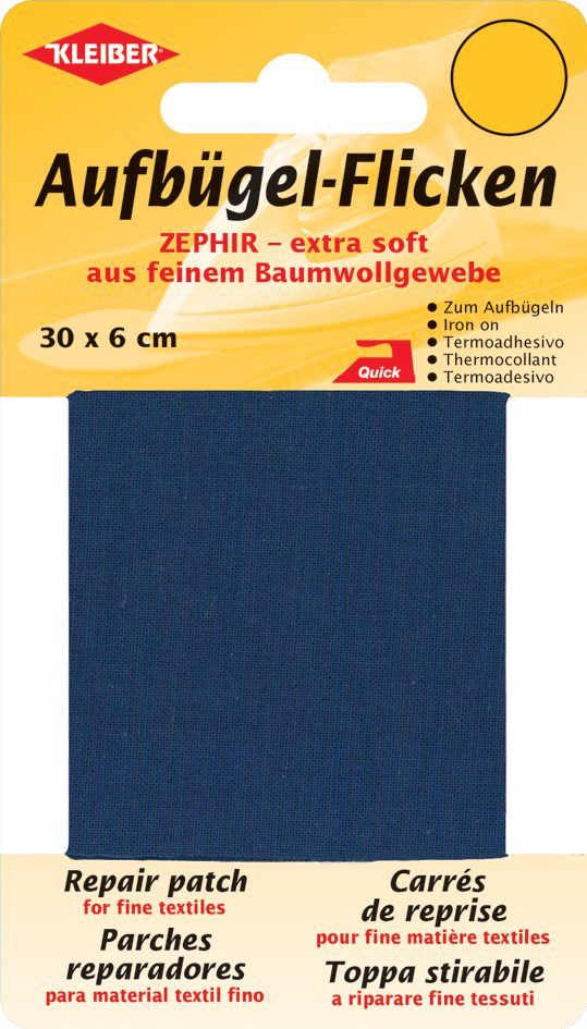 4009691310074 - KLEIBER Zephir-Aufbügel-Flicken 300 x 60 mm dunkelblau