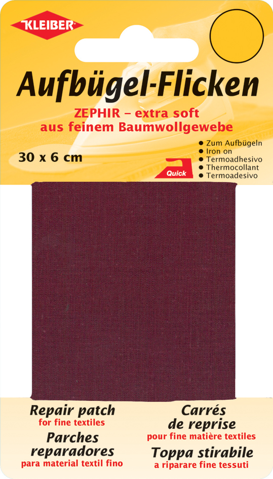 4009691310159 - KLEIBER Zephir-Aufbügel-Flicken 300 x 60 mm weinrot