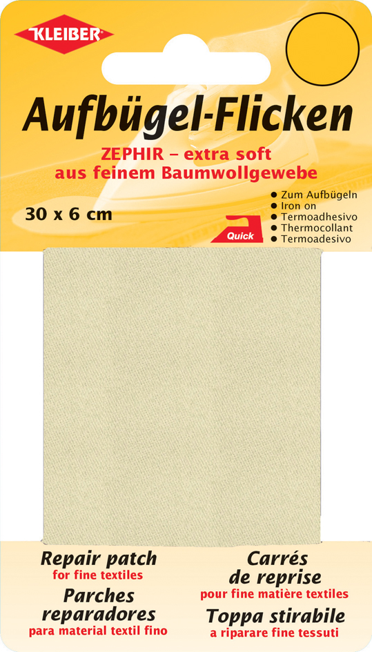 4009691310166 - KLEIBER Zephir-Aufbügel-Flicken 300 x 60 mm creme