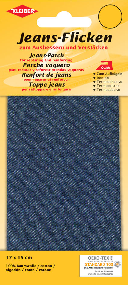 4009691342013 - KLEIBER Jeans-Bügelflicken 170 x 150 mm dunkelblau