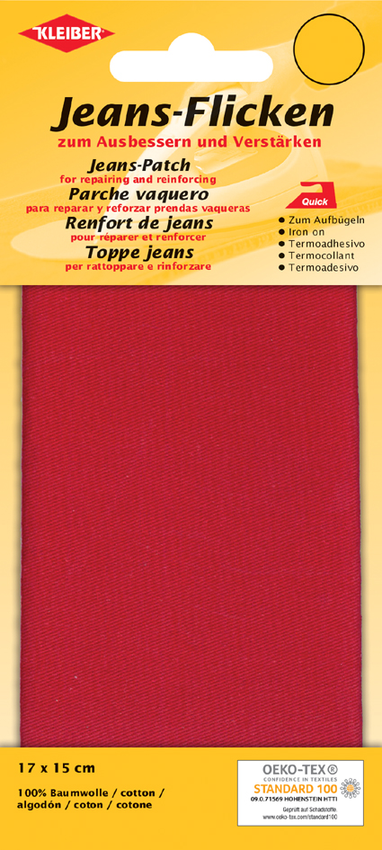 4009691342068 - KLEIBER Jeans-Bügelflicken 170 x 150 mm rot