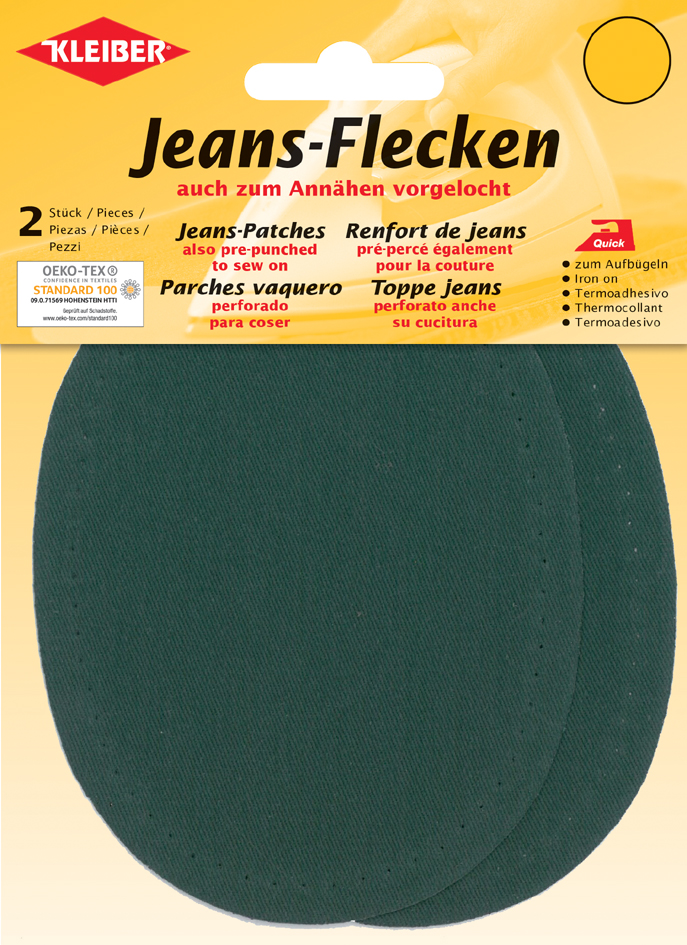 4009691345083 - KLEIBER Jeans-Bügelflecken oval 130 x 100 mm grün