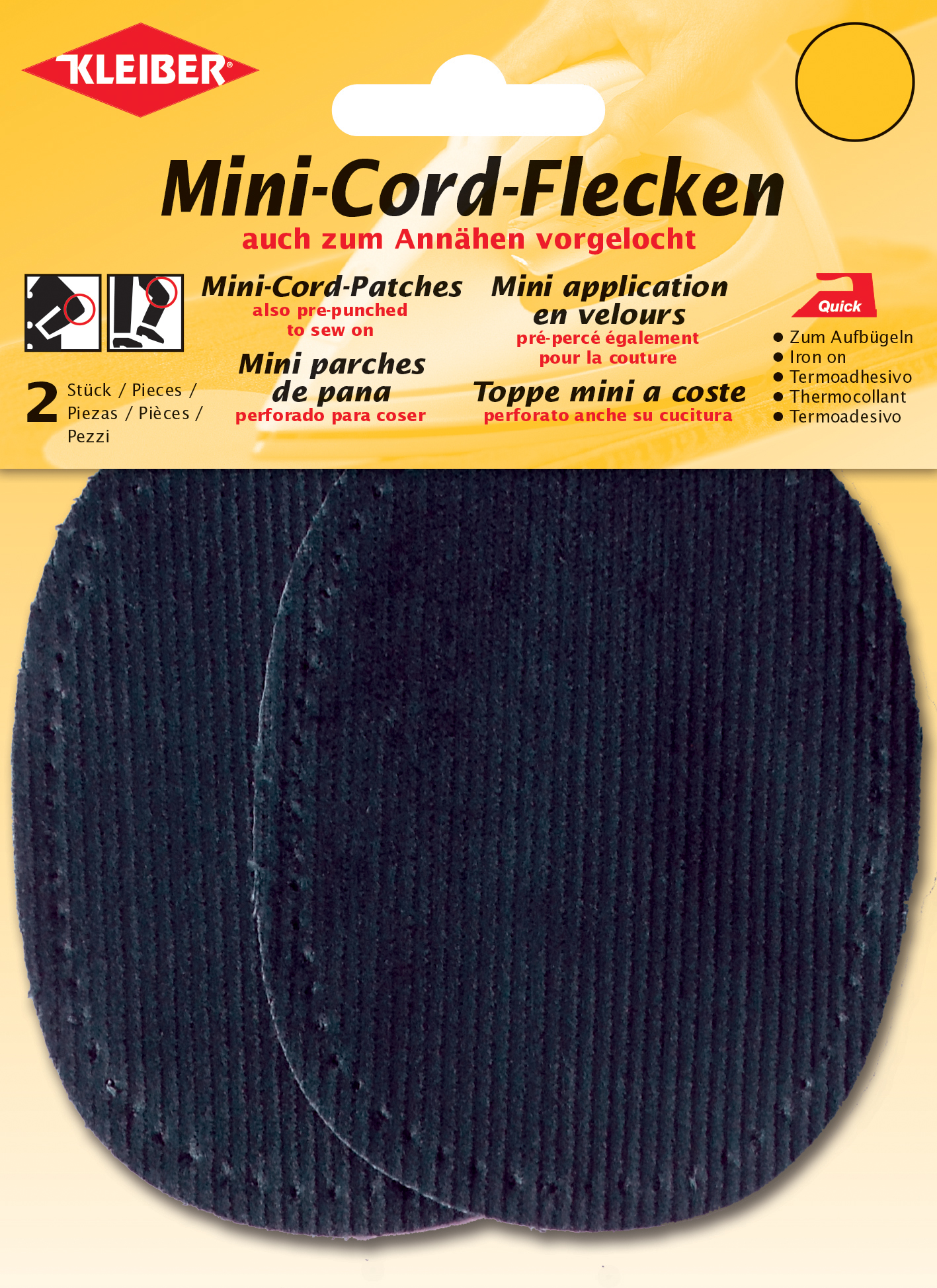 4009691393046 - KLEIBER Mini-Cord-Flecken 110 x 85 mm blau