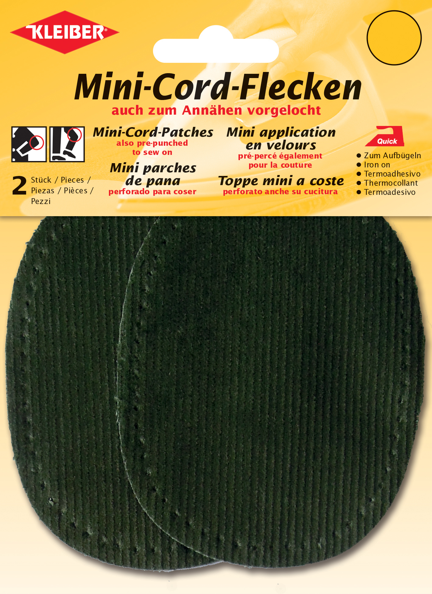 4009691393077 - KLEIBER Mini-Cord-Flecken 110 x 85 mm grün