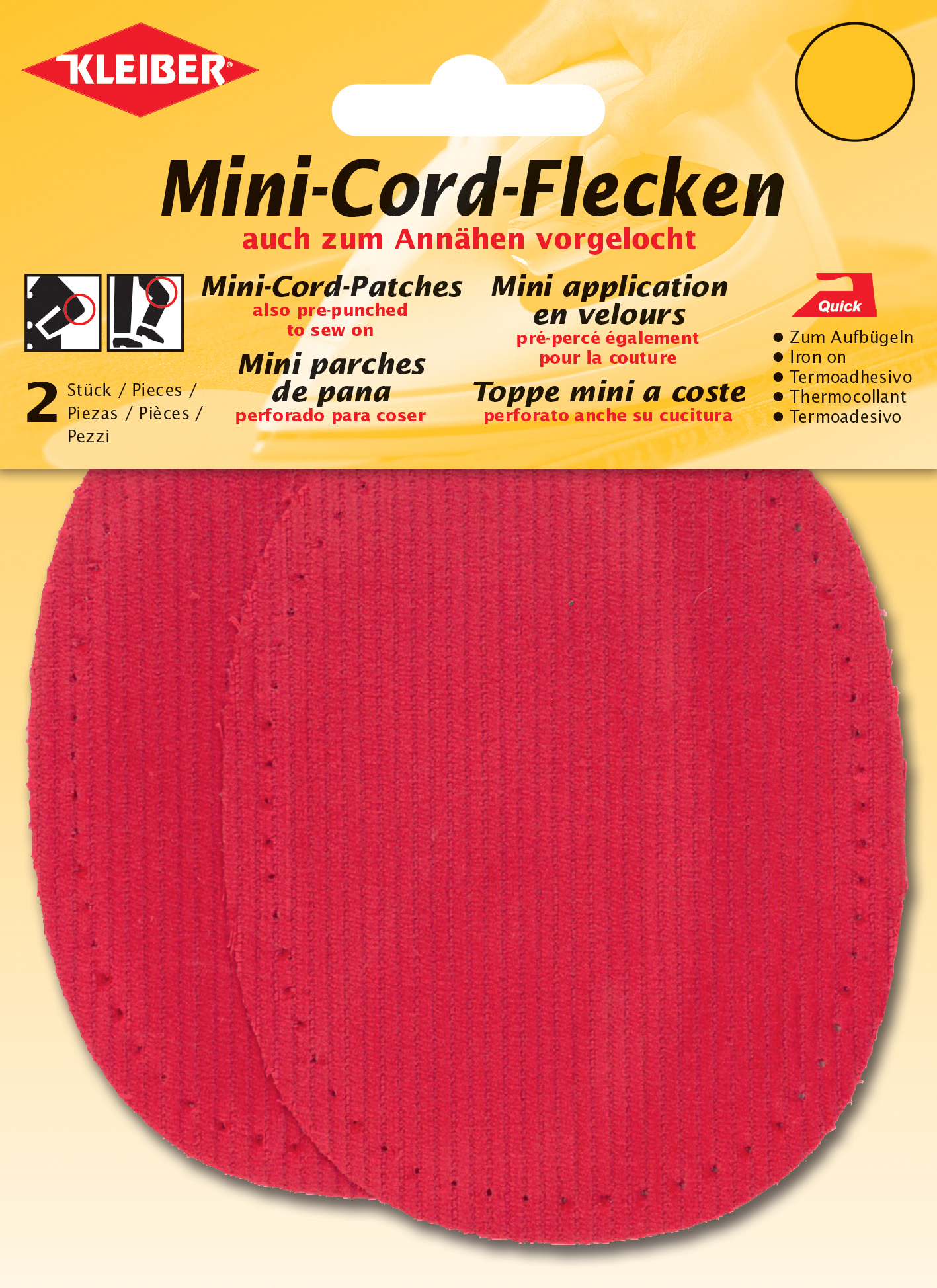 4009691393084 - KLEIBER Mini-Cord-Flecken 110 x 85 mm rot