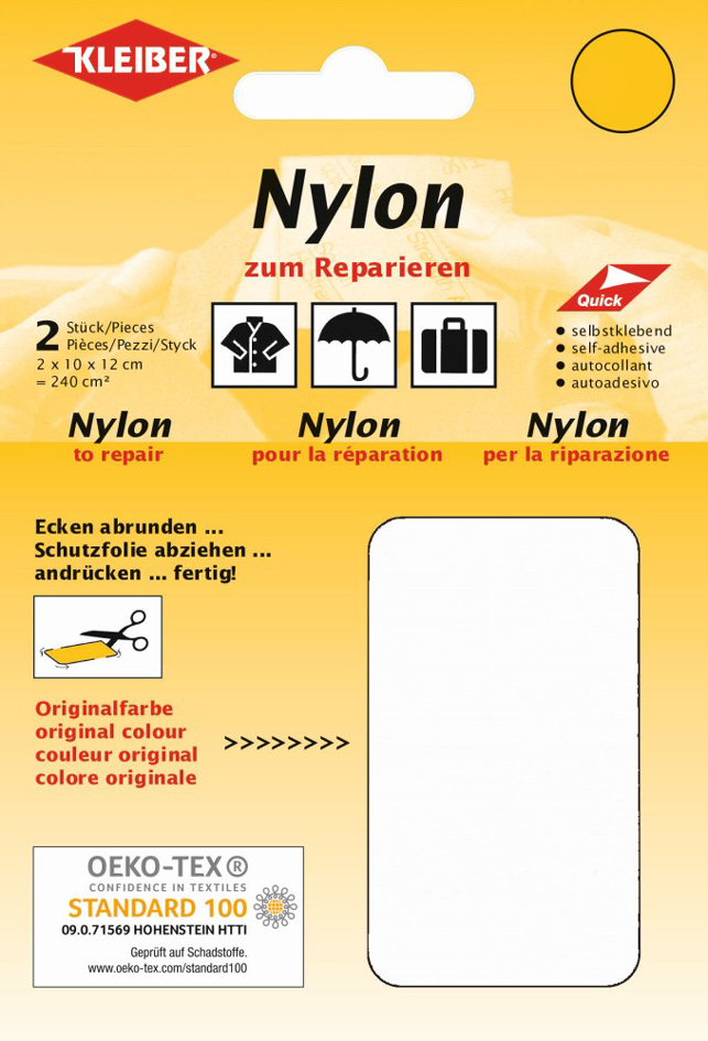 4009691430345 - KLEIBER Nylon-Flicken selbstklebend weiß