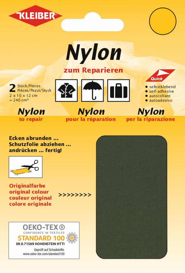 4009691430512 - KLEIBER Nylon-Flicken selbstklebend oliv