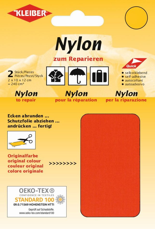 4009691430529 - KLEIBER Nylon-Flicken selbstklebend neonorange