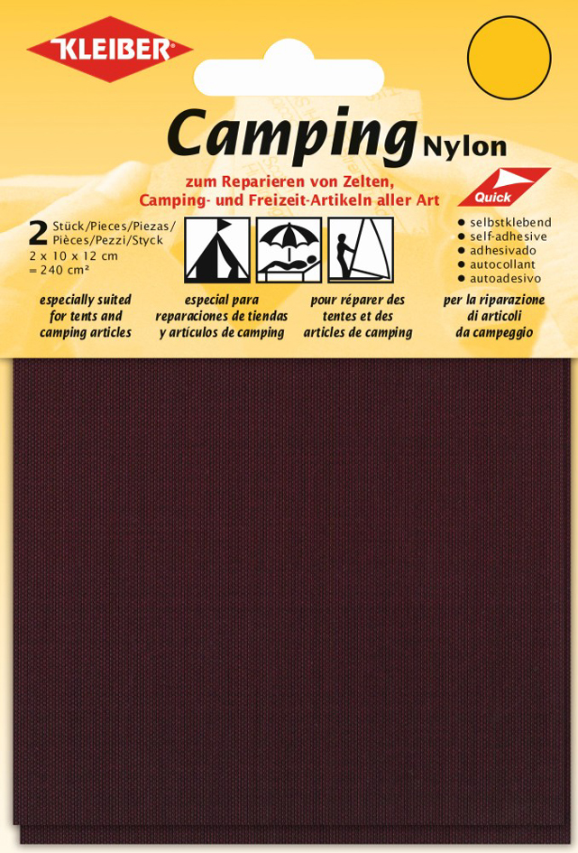 4009691480050 - KLEIBER Camping-Flicken Nylon selbstklebend bordeaux