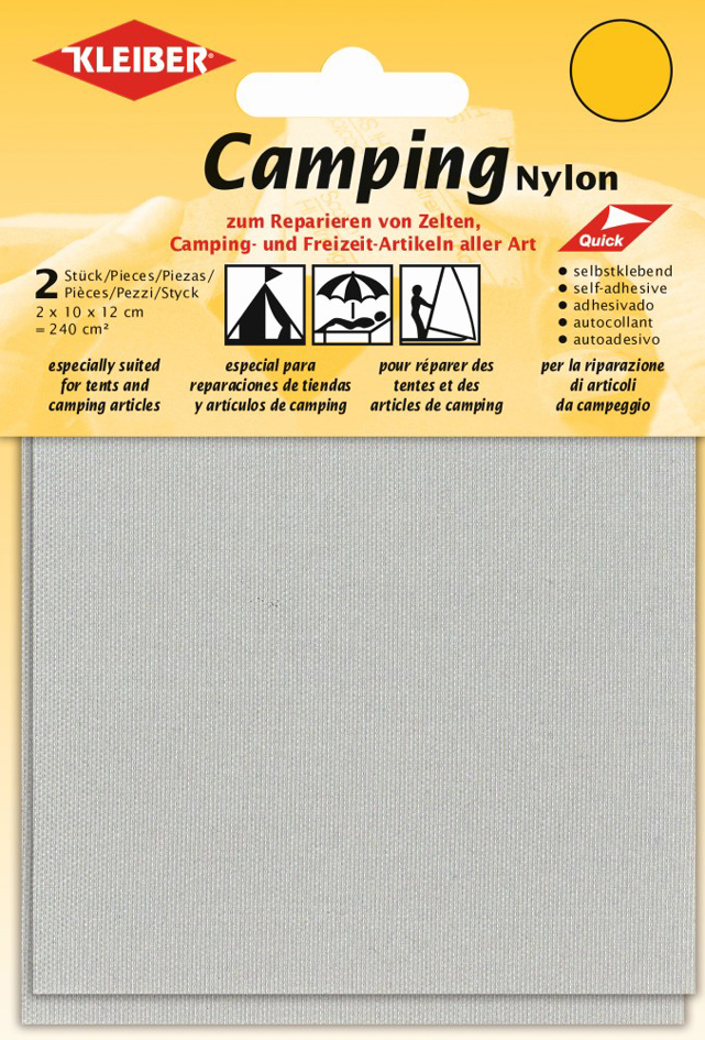 4009691480081 - KLEIBER Camping-Flicken Nylon selbstklebend hellgrau