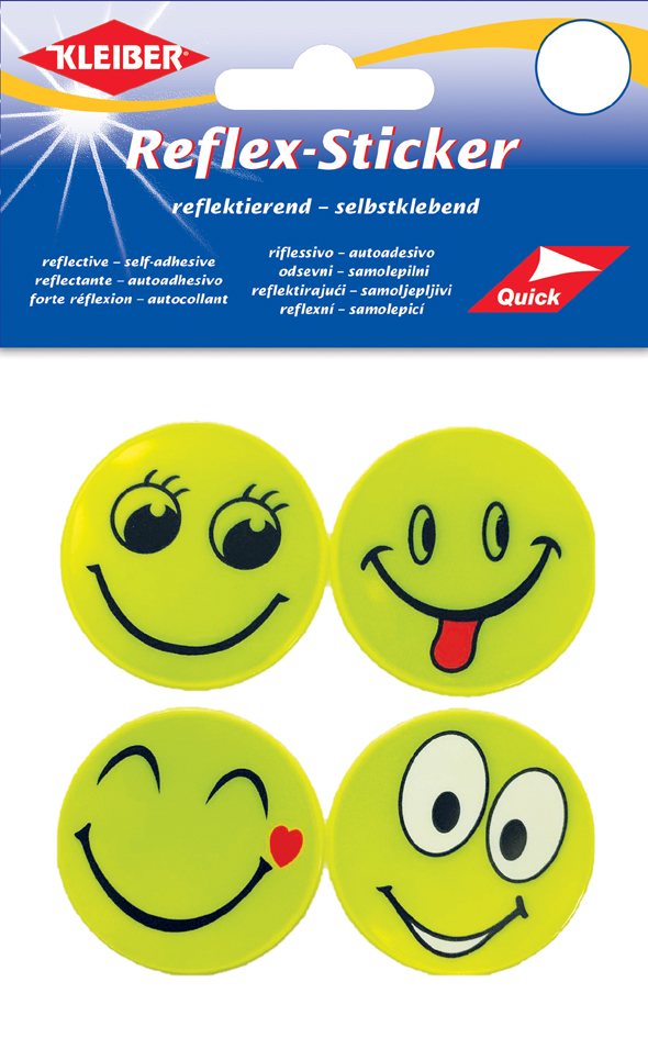 4009691611867 - KLEIBER Reflex-Sticker Happy Face gelb