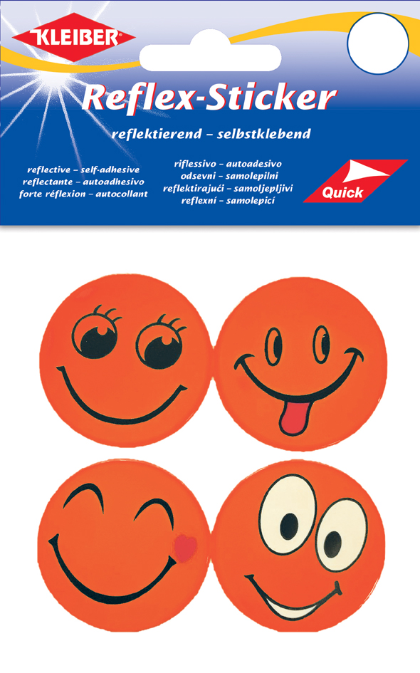 4009691611874 - KLEIBER Reflex-Sticker Happy Face orange