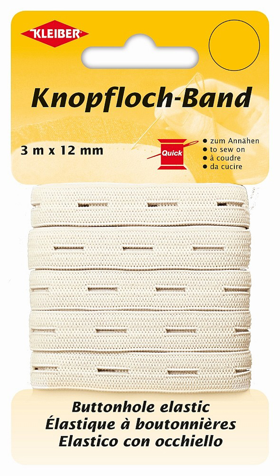 4009691710911 - KLEIBER Knopflochband 12 mm x 3 m weiß