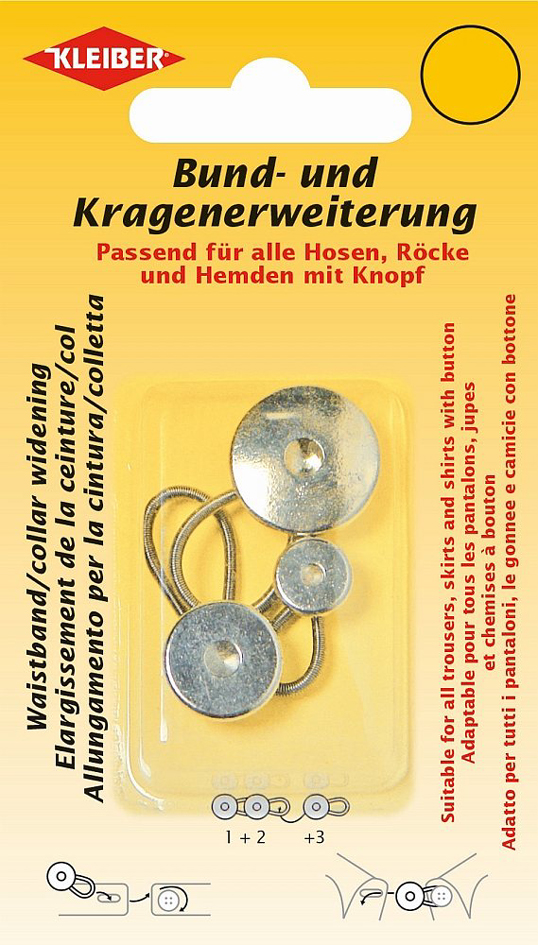 4009691801800 - KLEIBER Bund- und Kragenerweiterung mit Knopf silber