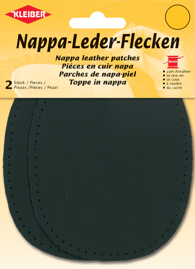 4009691850044 - KLEIBER Nappa-Lederflecken oval 100 x 125 mm schwarz