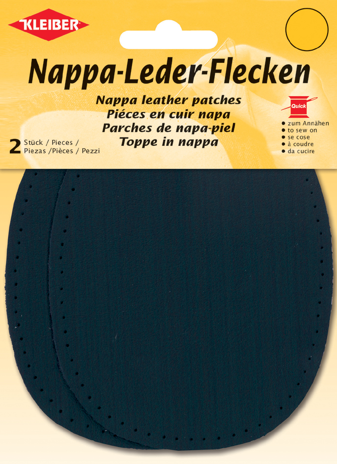 4009691850068 - KLEIBER Nappa-Lederflecken oval 100 x 125 mm dunkelblau