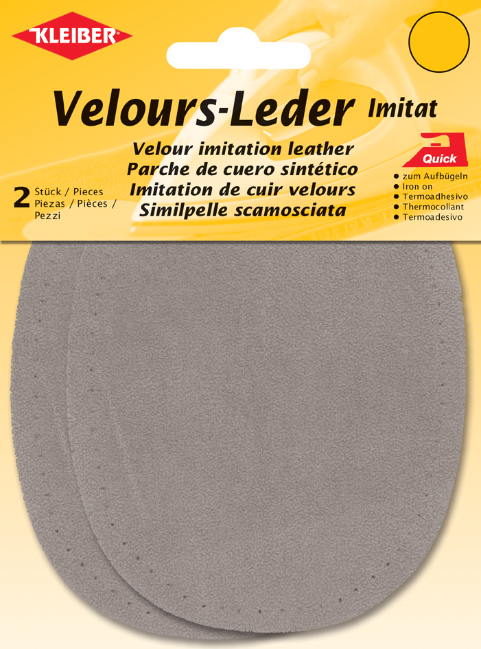 4009691877027 - KLEIBER Velour-Aufbügelflecken oval 100 x 130 mm beige