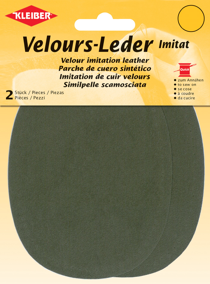 4009691896073 - KLEIBER Velour-Leder-Imitat 100 x 130 mm oliv