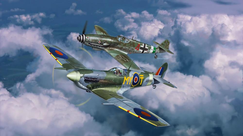 4009803037103 - 03710 - Combat Set Messerschmitt Bf109G-10 & Spitfire MkV