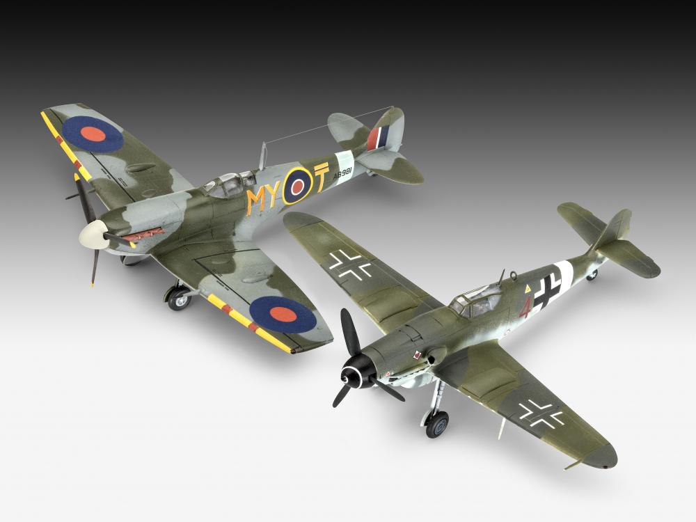 4009803637105 - Model Set - Combat Set Messerschmitt Bf 109 G-1   Spitfire MkV