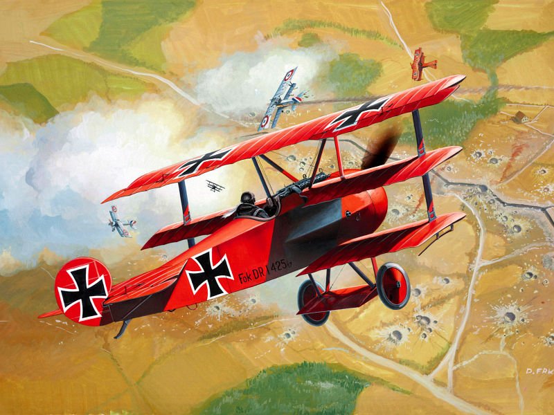 4009803641164 - Model Set Fokker DR1 Triplane