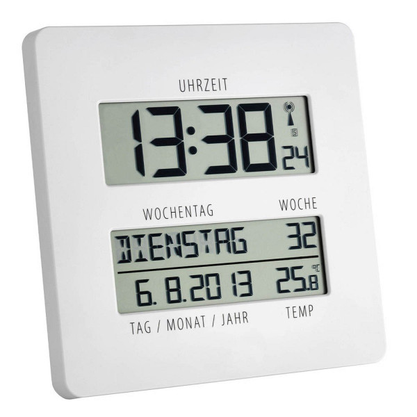 4009816025654 - Tfa Time Line Digitale Funk-Uhr 60450902 (l x b x h) 27 x 195 x 195 mm Wei (60450902) (60450902) - Tfa Dostmann