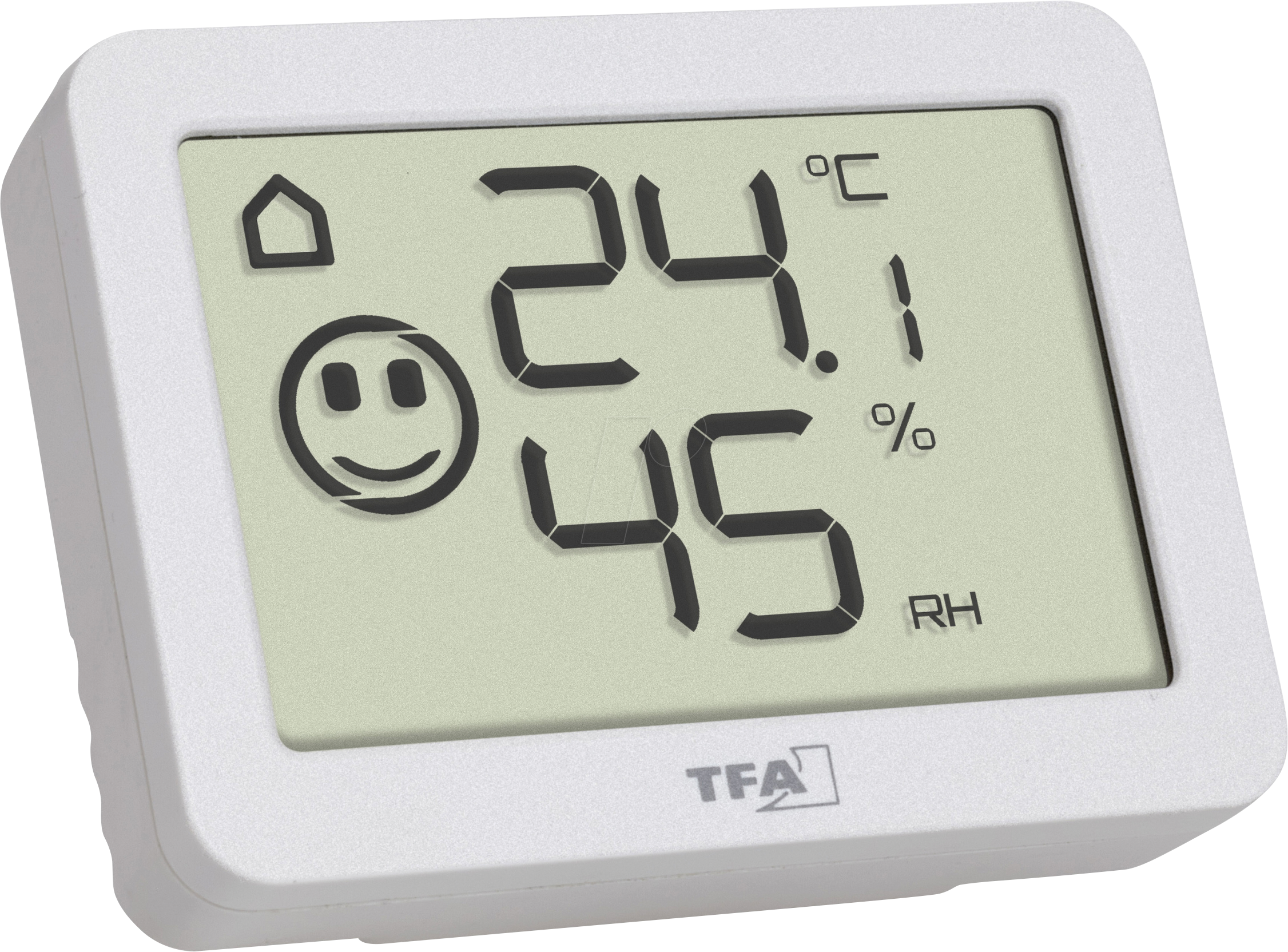 4009816037541 - Thermo-Hygrometer mit Smiley-Klimakomfortanzeige Raumtemperatur Luftfeuchte (rH) weiß