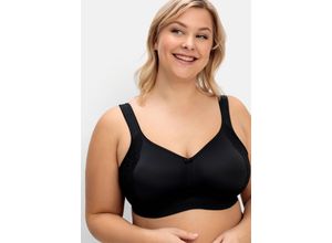 4009823806567 - Große Größen Minimizer-BH ohne Bügel mit Spitzenbesatz schwarz Gr90F