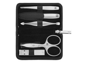 4009839117046 - Zwilling Beauty - Maniküre Pediküre Set 5tlg - Mit Twin® S Nagelknipser - -twinox Leather Case Black 5pcs Packed