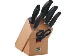 4009839208133 - Messerblock ZWILLING ***** FIVE STAR beige (natur) B16cm H15cm Messerblöcke Messerblock mit 4 Messern + 1 Schere + 1 Wetzstahl Buche natur