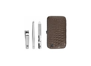 4009839306594 - Classic inox Kroko Rahmen-Etui braun 3-tlg - Zwilling