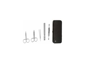 4009839306624 - Zwilling Beauty - Maniküre Pediküre Set 5tlg Mit Nagelschere Leder In Kroko-optik Schwarz - -classic Nail Set