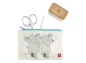 4009839492815 - Zwilling Beauty - Baby Und Kinder Maniküre - Set 3tlg Mit Nagelschere - -twinox Kids Case Twin Elephants 3pcs