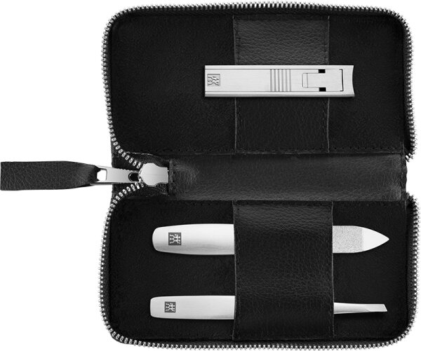 4009839496363 - ZWILLING Manikü re Pedikü re Set 3tlg mit Kompakt-Nagelknipser schwarz 1 Stk