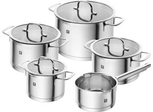 4009839538520 - TrueFlow - Cookware set with cover - 5 items - round - silver