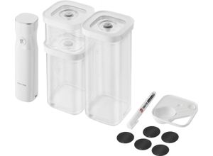 4009839665356 - Vakuumbehälter ZWILLING CUBE Lebensmittelaufbewahrungsbehälter Gr B H L 23 cm x 12 cm x 325 cm weiß (transparent weiß) Vakuumsysteme Starter Set S