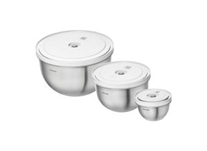 4009839686375 - ZWILLING Fresh & Save BOWLS Vakuumschüssel Set S M L   6-tlg Edelstahl Silber-Weiß