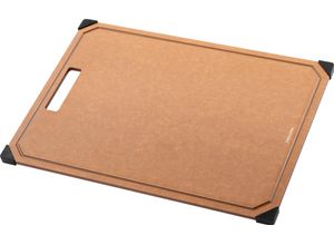 4009839686566 - Schneidebrett ZWILLING Brett aus Holzfaser mit Anti-Rutsch-Silikonfüßen schwarz (braun schwarz) B30cm H08cm L42cm Holzwerkstoff Kunststoff Schneidebretter mit Saft-Rille rutschfest spülmaschinengeeignet