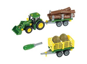 4009847039064 - Theo Klein John Deere Traktor mit Holz und Heuwagen