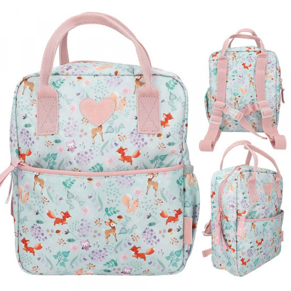 4010070651541 - Rucksack Princess Mimi Allover Wild Forest Kunstfaser rosatürkis 4010070651541 DEPESCHE