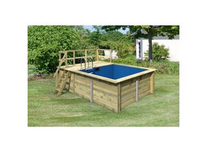 4010090236377 - Karibu Rechteckiger kdi Massivholz Pool 3087 x 2765 cm Set mit 1 Sonnenterrasse inkl