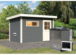 4010090373317 - Saunahaus Seve SET terragrau 9kW Bioofen