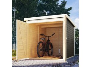 4010090386461 - Holz Fahrradgarage terragrau 16 x 22 m (b x t) - Karibu